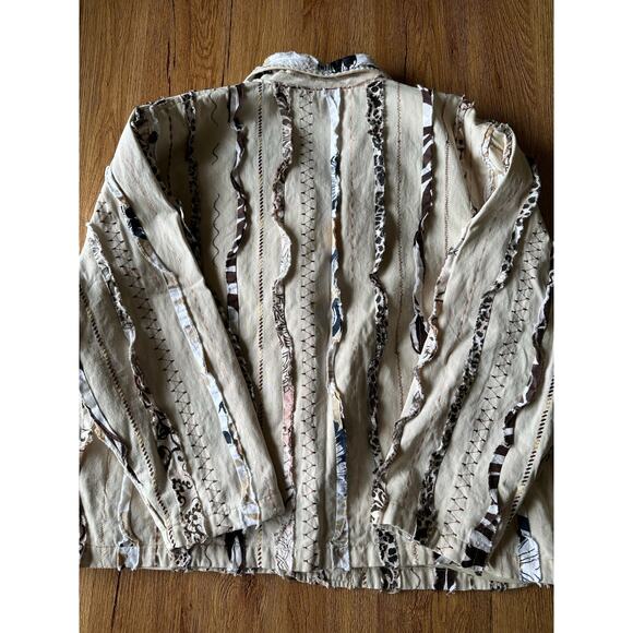 Life Style Boho Vtg Animal Print Jacket Size X Large - Picture 9 of 9
